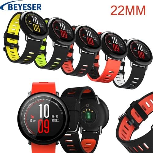 22mm silicone wrist strap For Xiaomi Huami Amazfit Watchbelt for Xiaomi Huami Amazfit replacement smart sport watch band bands