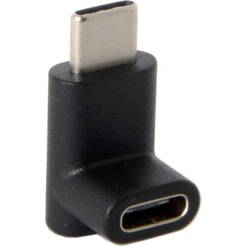 Reversible USB 3.1 Type-C Male to Female Extension Adapter for Laptop & Phone 90 Degree Up or Down Angled