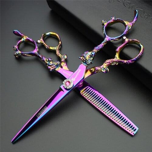 Sharonds 6 inch colored dragon handle professional hairdressing scissors hairdresser dedicated fashionbarber scissor