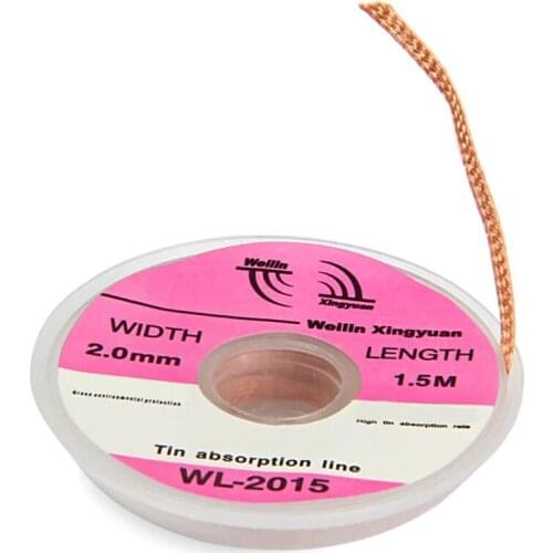 Width 2.0mm Tin Absorption Band Line Solder Wick 1.5m Speedy Desoldering Braid Welding Solder Remover Wick Soldering Wire
