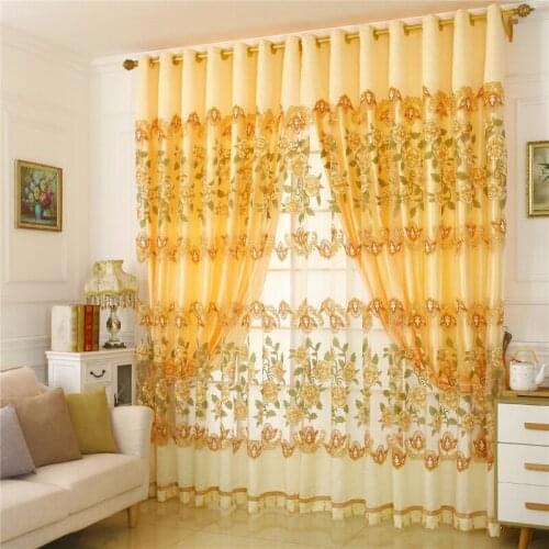 1pcs New European-style Modern High-end Cut Flowers Carved Living Room Bedroom Wedding Room Finished Blackout Curtains F8333