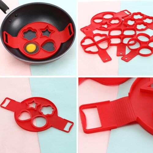 4 Holes Silicone Egg Pancake Ring Pancake Maker Mold Egg Cooker Omelet Moulds Kitchen DIY Baking Tools Accessories