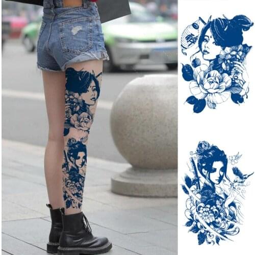 Updated Version Juice Ink Tattoo Sticker Body Art Waterproof Temporary Tatoo Arm Leg Geisha Sexy Fake Tatto For Women Men