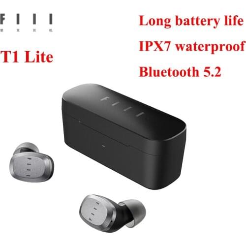 FIIL T1 Lite TWS Bluetooth 5.2 Earbuds True Wireless Earphones 32 Hours Long Battery Life ENC HiFi IPX7 Waterproof with Mic