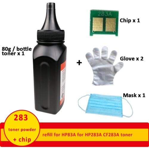 Xiangyu 1 bottle toner powder + 1 chip 283 for HP283 CF283A for hp83A refill toner powder M127FN M126FN M125nw free shipping