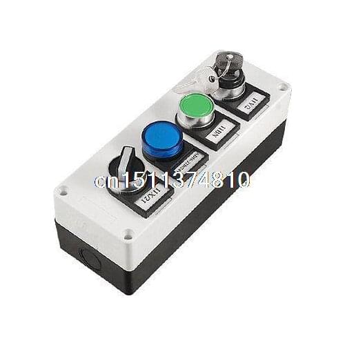 Green Momentary Blue Lamp Key Pushbutton Switch Station