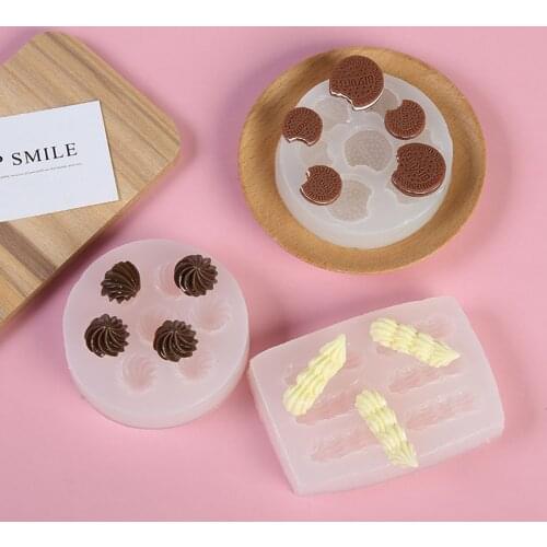 1PCs Handmade Biscuit Dessert Food Mould Flower Heart Ice Cream Pendant Resin Casting Mold Jewelry Making Art Craft Tools