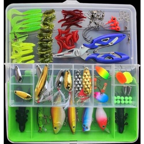 101pcs New multifunctional cheap box lure kit big lure set containing plastic soft metal fishing tool hook combo fishing tackle