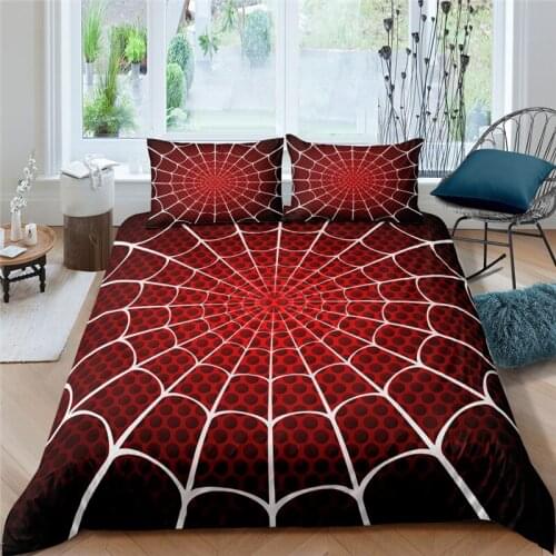 Luxury 3D Spider Web Printed 2/3Pcs Bedding Set Animal Pattern Duvet Cover Pillowcase Home Textile Queen and King EU/US/AU Size