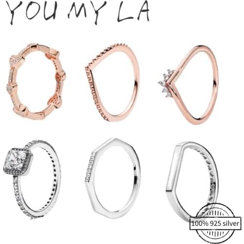 2021 925 Sterling Silver Trend Ring Daisy Flower Sparkling Heart Women Engagement Anniversary Fine Jewelry Rings