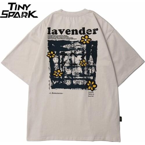 2021 Men Hip Hop T Shirt Streetwear Japanese Harajuku Floral T-Shirt Summer Short Sleeve Tshirt Loose Cotton Tops Tees HipHop