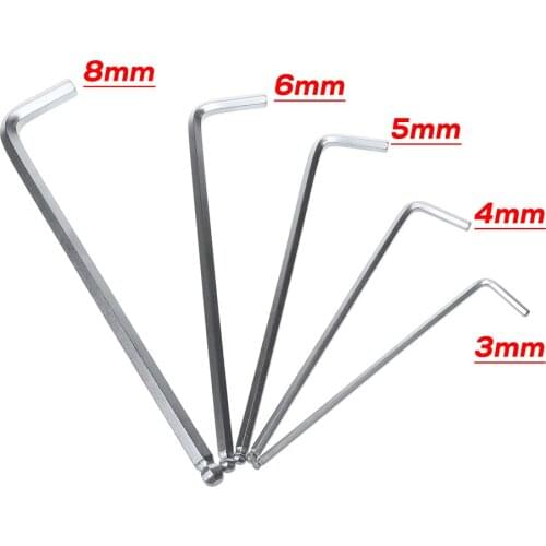 3mm-8mm Bike Wrench Tool Set Cycling Inner Hexagon CR.V.MO Steel Ball End Bike Allen Hex Spanner For Bicycle Motorcycle Repair