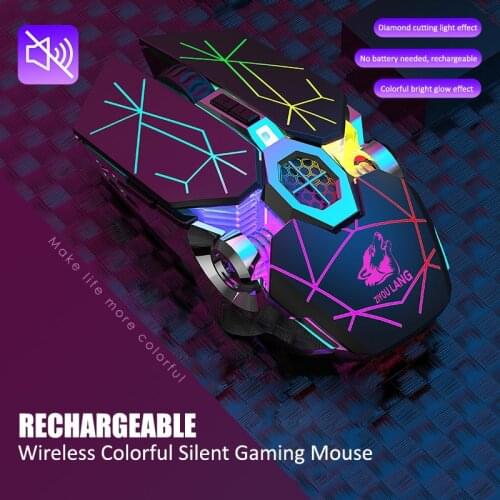 Wireless Gaming Mouse with Silent LED Backlight 2400DPI Adjustable USB Optical Ergonomic Mouse for Laptop/ PC /Computer