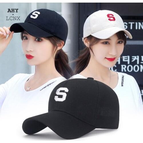 New Spring Letter S Embroidery Baseball Caps For Women Lengthened Brim Outdoor Man Sport Monochrome Sun Visor Cap
