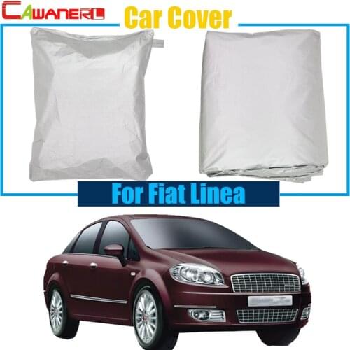 Cawanerl Outdoor Car Cover Sun Shield Rain Snow Resistant Protector Anti UV Cover For Fiat Linea