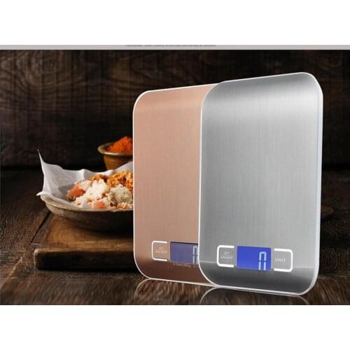 By dhl or ems 100pcs Digital Scale 5000g/1g Kitchen Cooking Measure Tools Stainless Steel Electronic Weight LCD Weight Scale