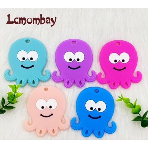 Lcmombay 5pcs Octopus Baby Teether Soft Texture Baby Teething Toys DIY Nursing Accessories Food Grade Rodent Silicone