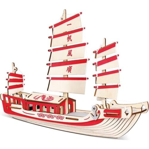 DIY Craft Assembly Construction Sets Wooden 3D Puzzle Model Merchant Ship Decoration Hobbies Toys Kids Teens Adult Jigsaw