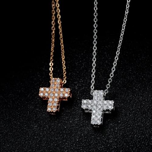 DJM Brand AAA Quality Fashion Jewelry Luxury Full CZ Zircon Cross 10mm*8mm Pandant Necklaces For Women(DJ0646)