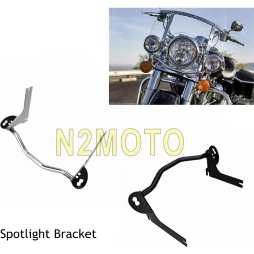 For Harley Road King 1994-2013 Motorcycle Spotlight Passing Lamp Turn Signal Light Mount Bar Bracket Holder Black / Chrome