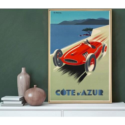 1958 Grand Prix Vintage Style Automotive Racing Poster Painting Canvas Print Nordic Home Decor Wall Art Picture For Living Room