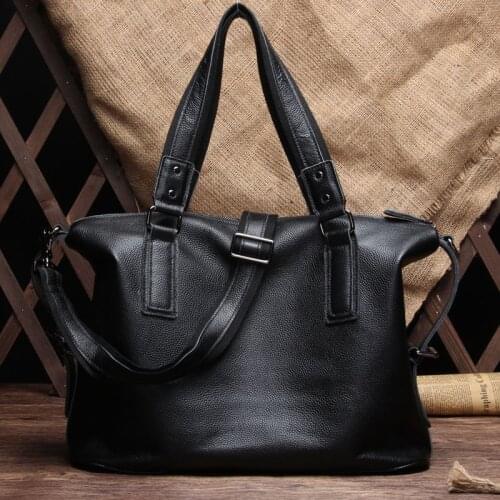 Han Edition Fashion Leather Large Capacity Multi-Functional Leatherhandbag Genuine Leather Women Bag Vintage Shoulder Bags