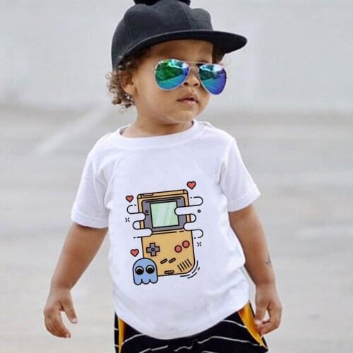 Casual Games Excitement Novelty Printed Girls Clothes Cute Boys Shirts Summer T Shirt Girl Kids Tshirt 2 3 4 5 6 7 8 9 Years Old