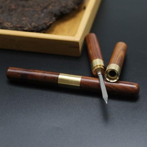 Stainless Steel Tea Cone Prying Tea Cake Tools Tea Accessories with Wooden Handle Tea Cone Needle Tea Brick Professional Tools