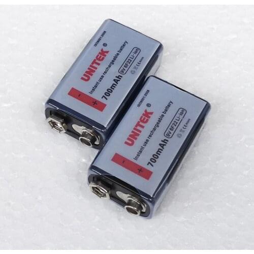 1PCS 700mAh 9V Rechargeable Li-ion Battery 6F22 lithium ion cell for ktv microphone Guitar EQ smoke alarm detector Rc helicopter