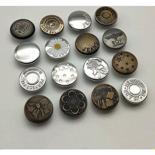 50pcs/wrapped Metal Jersey Buckle Nail Free Removable Decorative Buckle Jeans Strap Screw Jersey Buckle