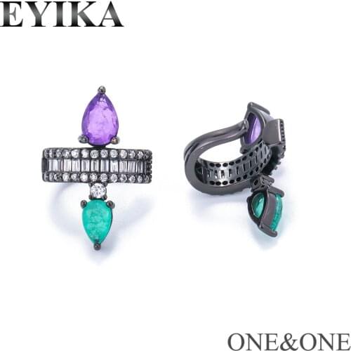 EYIKA Fashion Fusion Ear Jewelry Ornament Women Ear clip fake earring fusion crystal Micro-inlaid zircon ear cuff серьги женские