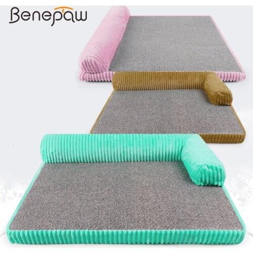 Benepaw Soft Cooling Dog Sofa Bed For Small Medium Dogs Removable Cover Puppy Pet Bed Couch Backrest Cushion Easy To Clean