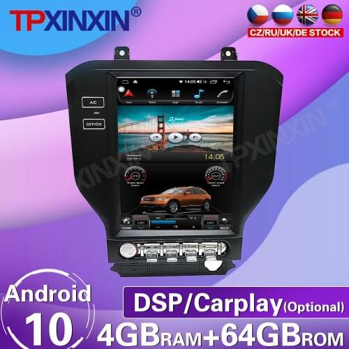 64G For Ford Mustang 2015 - 2020 Android 10 Tesla Big HD Screen Car Radio Tape Recorder Multimedia Player GPS Navigation Carplay