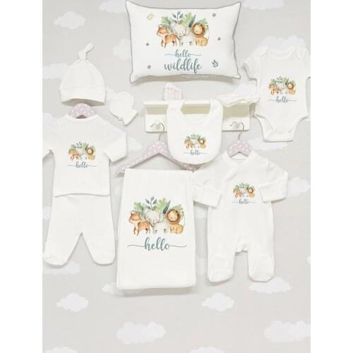 Organic 11 Piece Jacquard Hospital Output-For Baby Series Baby Set Lux 100 Cotton High Quality