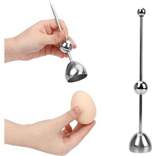 Stainless Steel Egg Knocker Opener Raw Egg Cracker Separator Kitchen Gadgets Boiled Egg Topper Shell Top Cutter Egg Tools