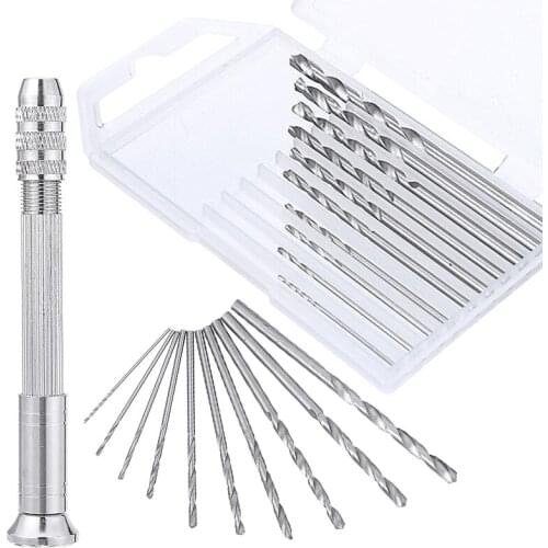 Precision HSS Hole Cole Drill Bit Pin Vise Hand Drill Bits Set Rotary Tools For Jewelry Watch Models DIY Hand Tool