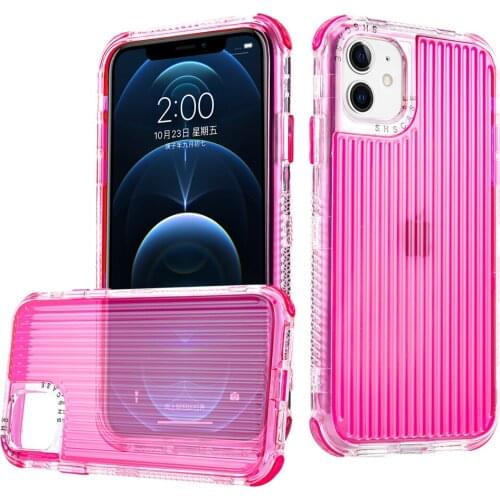 Heavy Duty Full Protection Striped Clear Case for iPhone 11 12 Pro Max X XS XR 7 8 Plus SE 2020 12 Mini Hybrid Bumper Soft Cover
