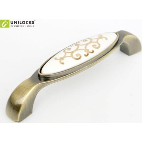 UNILOCKS 10Pcs Zinc Alloy Ceramic Kitchen Cabinet And Furniture Door Handle