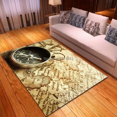 Nordic 3D Nautical Map Carpets Kids Bedroom Kids Play Mat Soft Flannel Bedroom Rugs Home Decor Large Area Rugs for Living Room