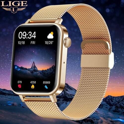 LIGE Luxury Smart Watch Women Fitness Tracker Smartwatch Men Sports Bracelet Bluetooth Call Ladies Smart-watch For Xiaomi Huawei