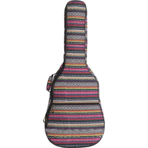 40/41 Inch Folk Guitar Bag Knitted Waterproof Guitar Bag Stripe Thick Acoustic Guitar Case Concert Backpack QB20