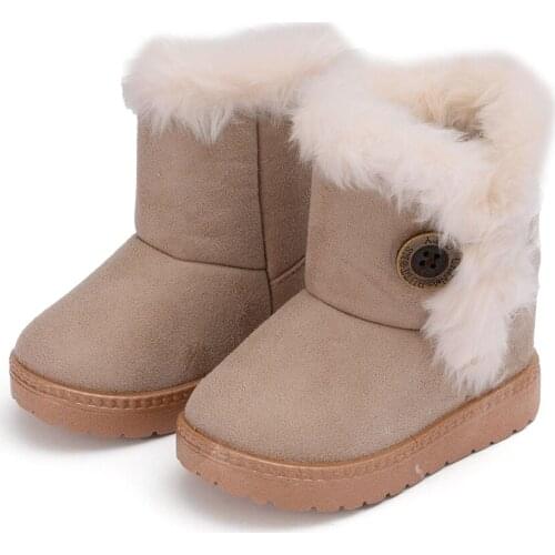 Warm Kids Snow Boots for Children New Toddler Winter Princess Child Shoes Non-slip Flat Round Toe Boots for Girls Kids Shoe