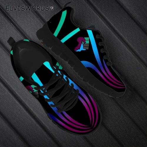 ELVISWORDS African American Hand Line Design Casual Ladies Walking Shoes Non-slip Lace Up Flats for Women zapaotos de mujer