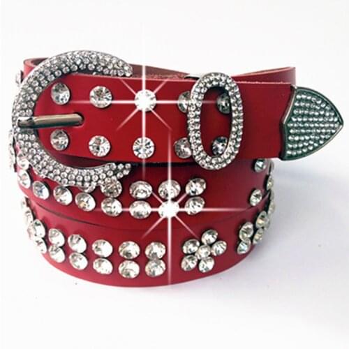 Crystal Rhinestones Belt for Women Fashion Luxury Strap Western Studded Belt Cowgirl Cowboy Belt Men Jean Cinto De Strass