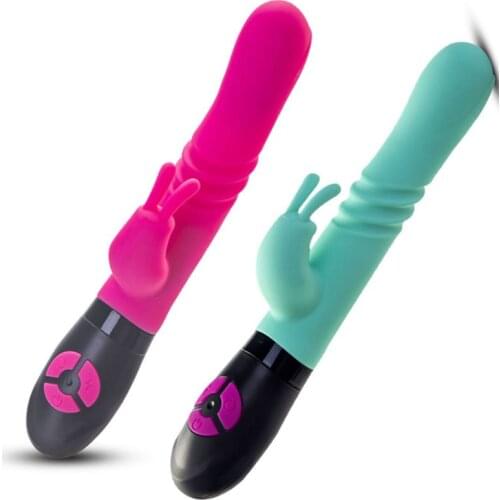 10 Frequency Vibration Heating Telescopic Rotating Rabbit G Spot Vibrator Massager Clitoris Stimulator Adult Sex Toy for Women