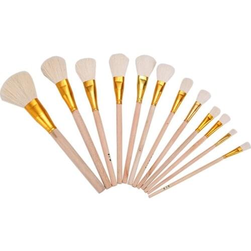 12pcs Wool Brush Set for Ceramic Glaze/painting Coloring Watercolor Paint Acrylic Craft DIY Painting Pen Art Supplies