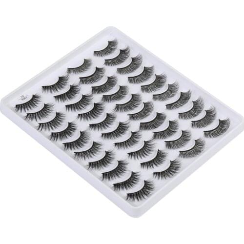 20 pairs 3D Mink Lashes Natural False Eyelashes Dramatic Volume Fake Lashes Makeup Eyelash Extension Silk Eyelashes