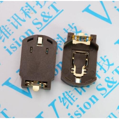 20pcs/lot CR2032 CR2025 2032 2025 BS-8 plastic button cell battery base holder for SMD SMT coffee
