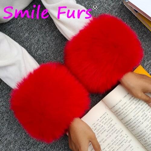 Fashion Luxury Faux Fox Fur Cuffs Thicken Women Wrist Arms Gloves Plush Elastic Fur Bracelet Oversleeve Arm Warmmer Wristband