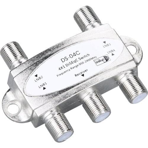 4 in 1 4 x 1 DiSEqc 4-way Wideband Switch DS-04C High Isolation Connect 4 Satellite Dishes 4 LNB For Satellite Receiver